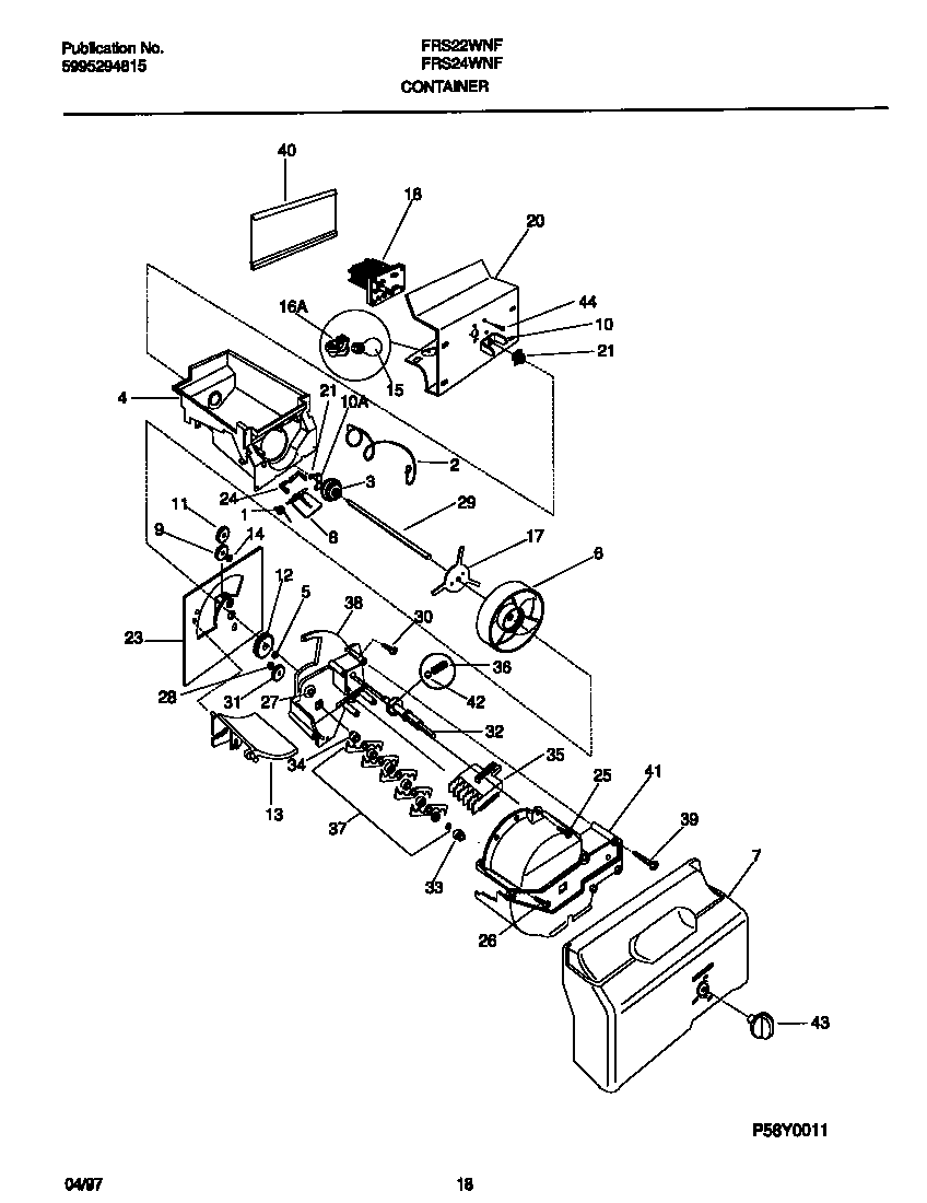 Frigidaire FRS24WNFW1 container diagram
