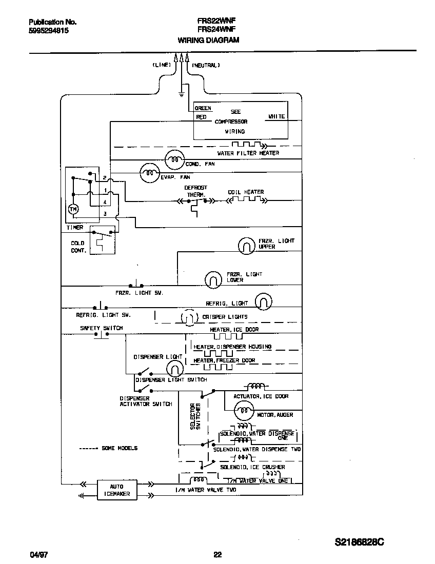 Frigidaire FRS24WNFW1 wiring diagram diagram
