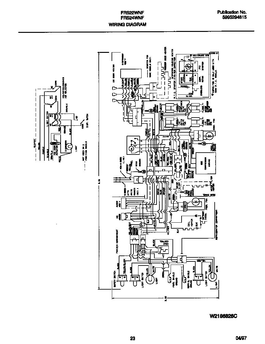 Frigidaire FRS24WNFW1 wiring schematic diagram