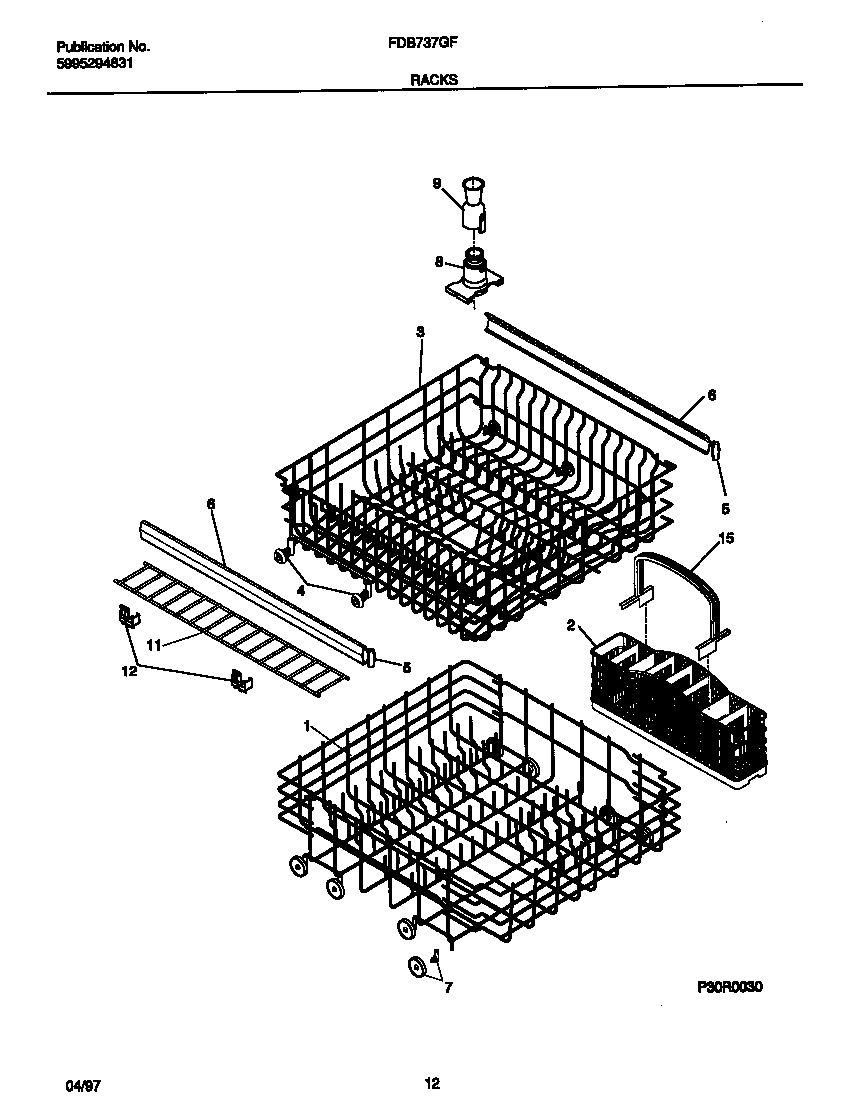 Frigidaire FDB737GFT0 racks diagram