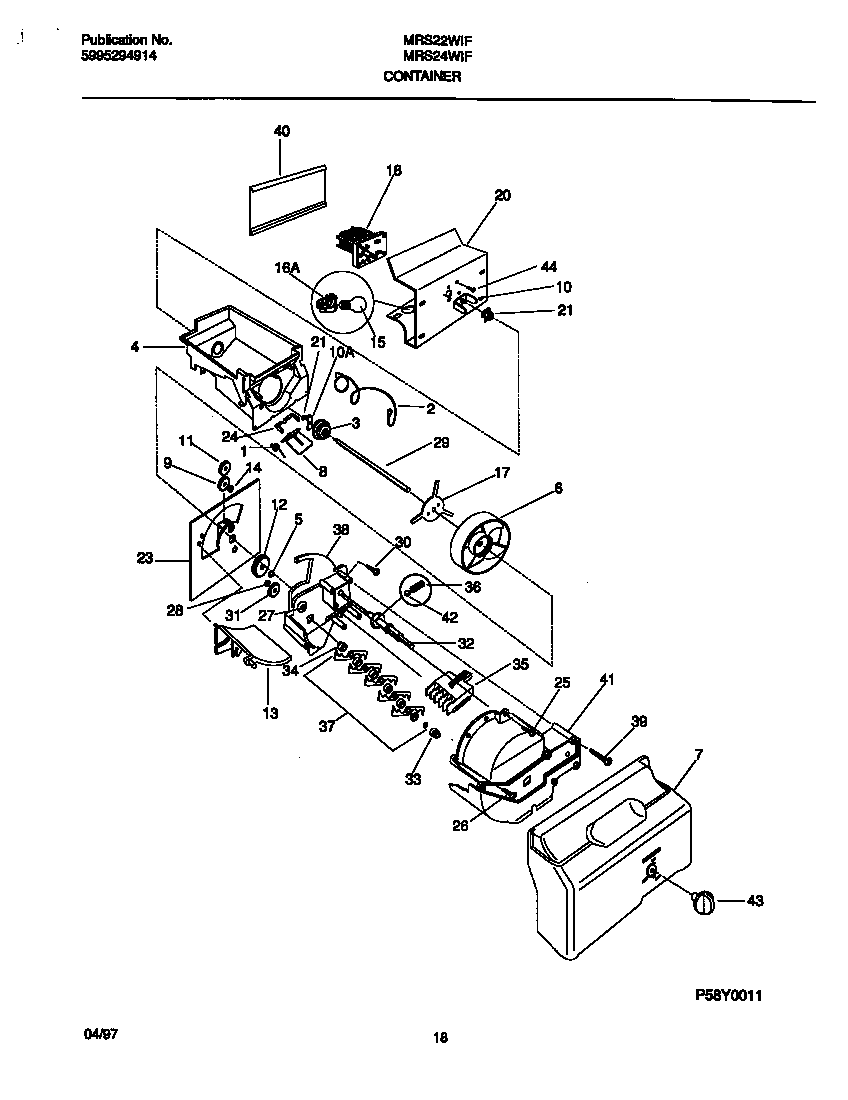 Universal/Multiflex (Frigidaire) MRS22WIFD0 container diagram