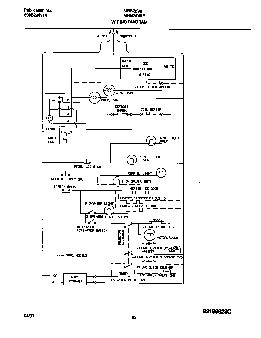 Universal/Multiflex (Frigidaire) MRS22WIFD0 wiring diagram diagram