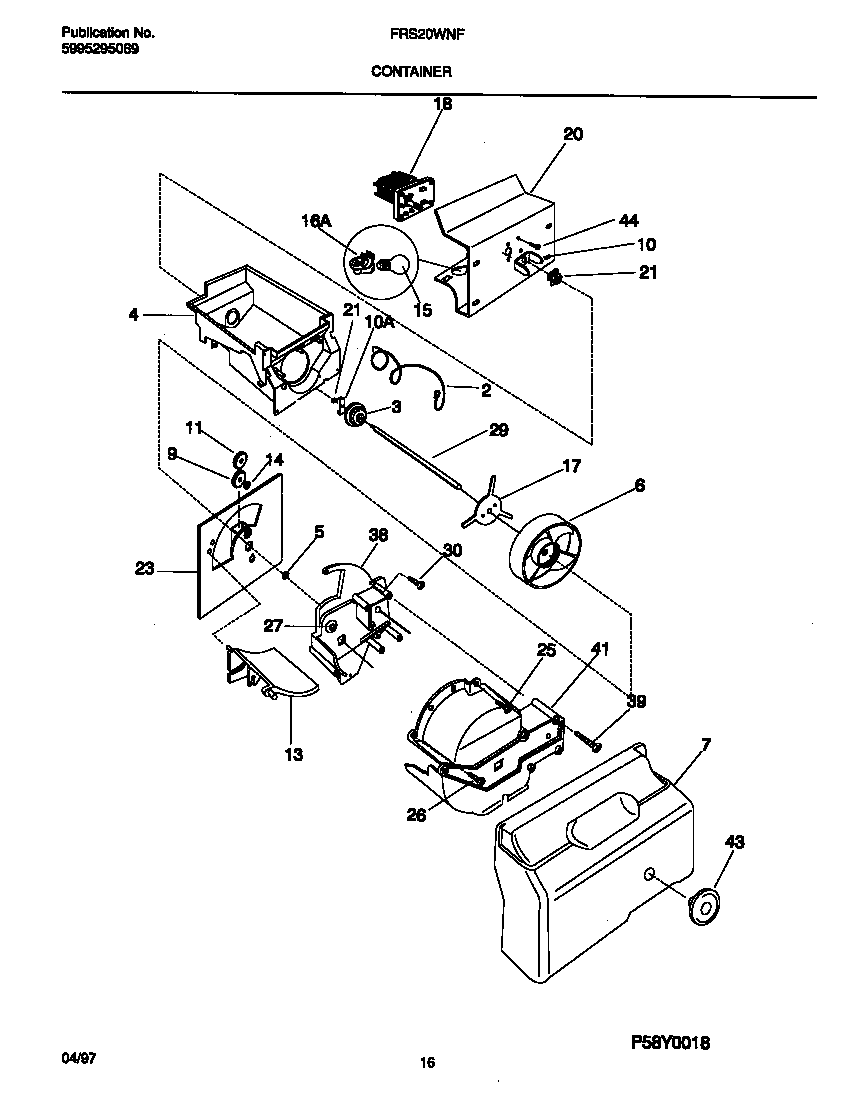 Frigidaire FRS20WNFW0 container diagram