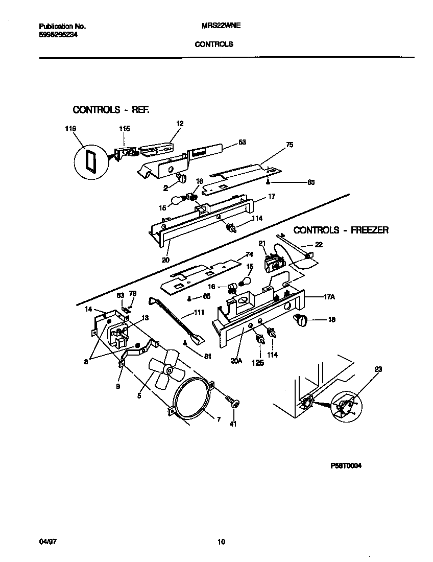 Universal/Multiflex (Frigidaire) MRS22WNEW3 controls diagram