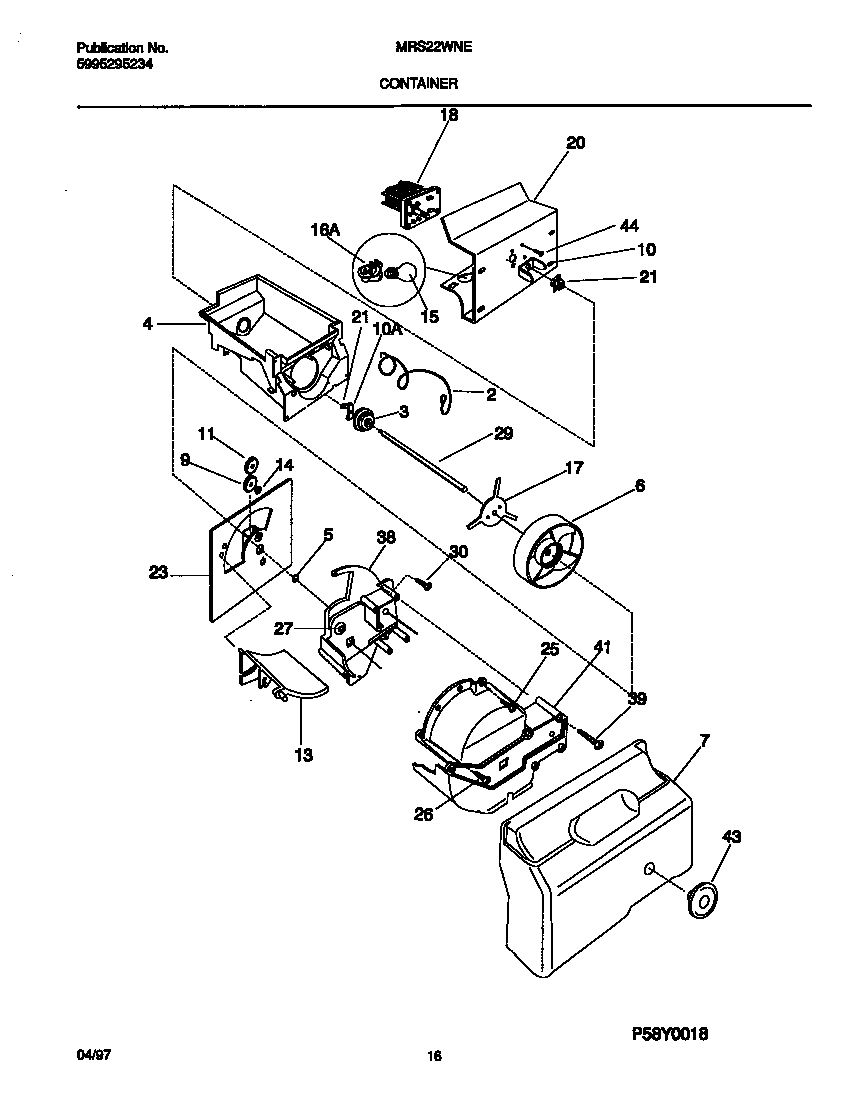 Universal/Multiflex (Frigidaire) MRS22WNEW3 container diagram