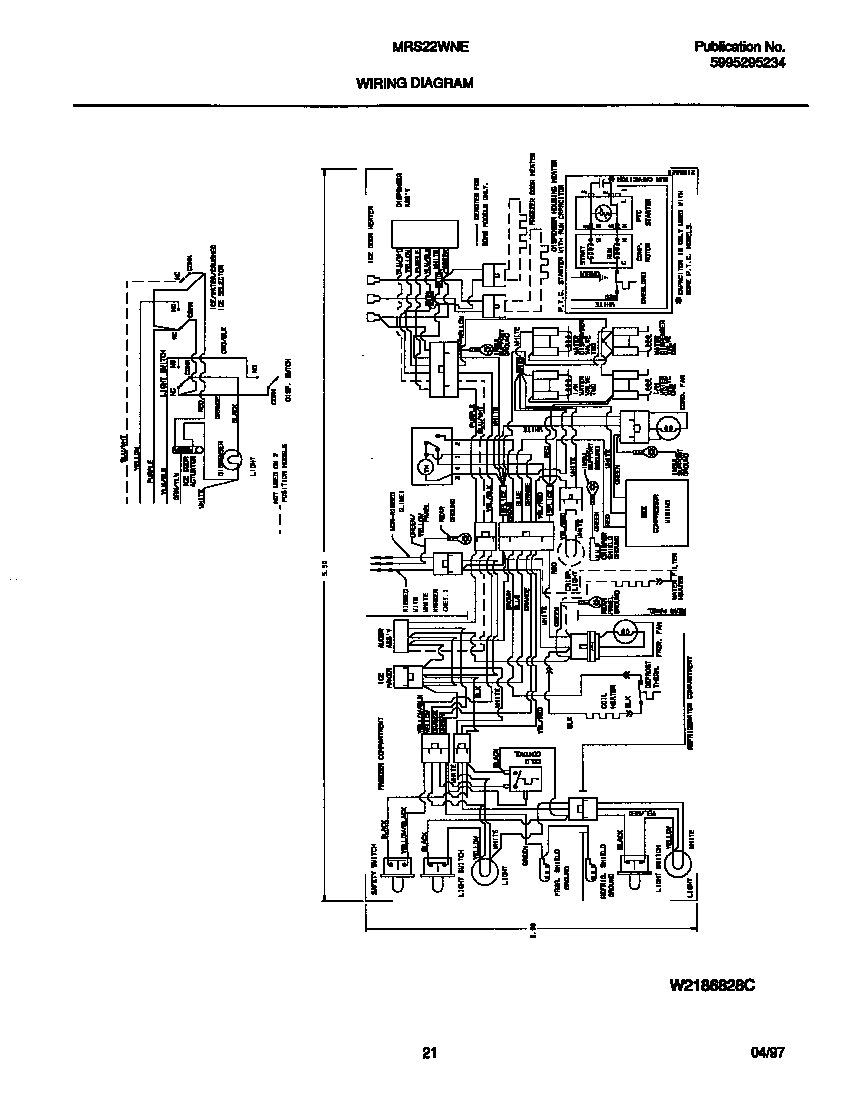 Universal/Multiflex (Frigidaire) MRS22WNEW3 wiring schematic diagram