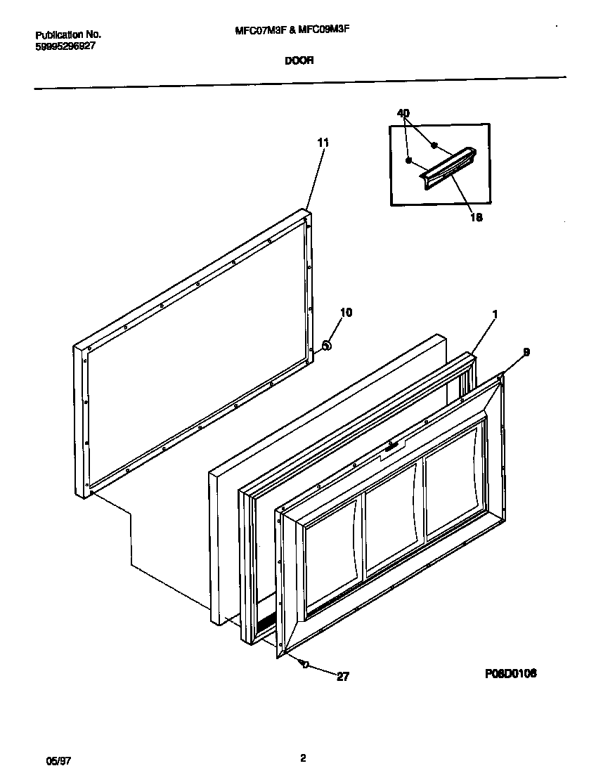 Universal/Multiflex (Frigidaire) MFC07M3FW1 door diagram