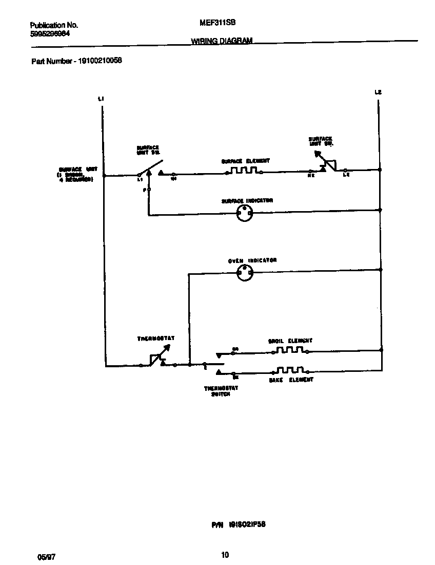 Universal/Multiflex (Frigidaire) MEF311SBDG wiring diagram diagram