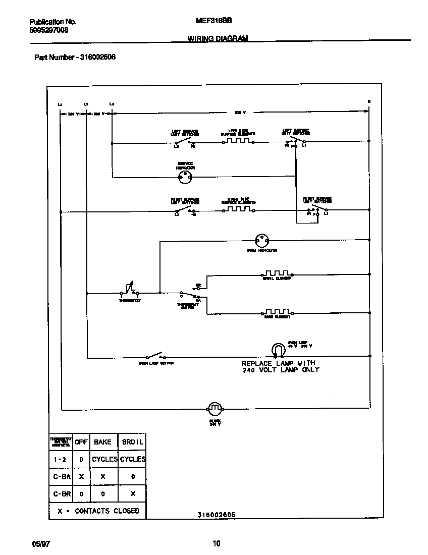 Universal/Multiflex (Frigidaire) MEF318BBDF wiring diagram diagram