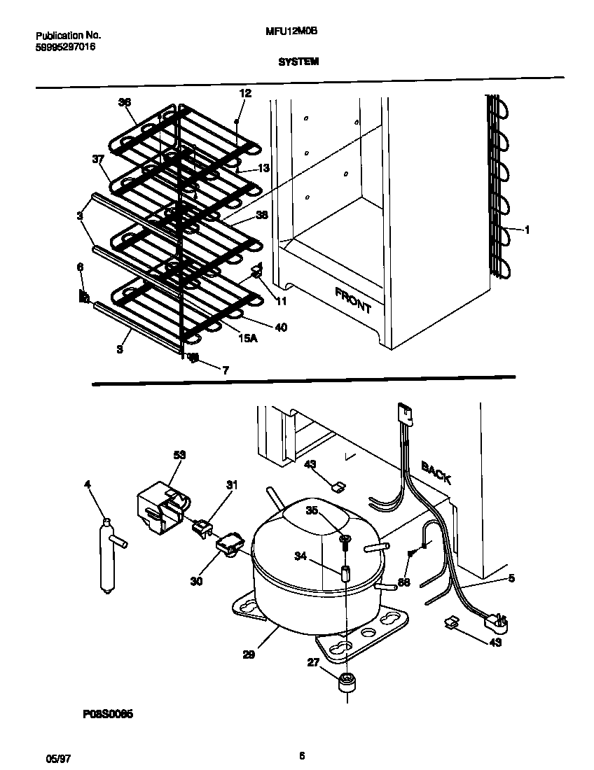 Universal/Multiflex (Frigidaire) MFU12M0BW4 system diagram