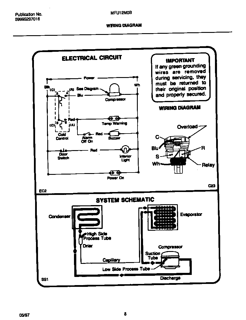 Universal/Multiflex (Frigidaire) MFU12M0BW4 wiring diagram diagram