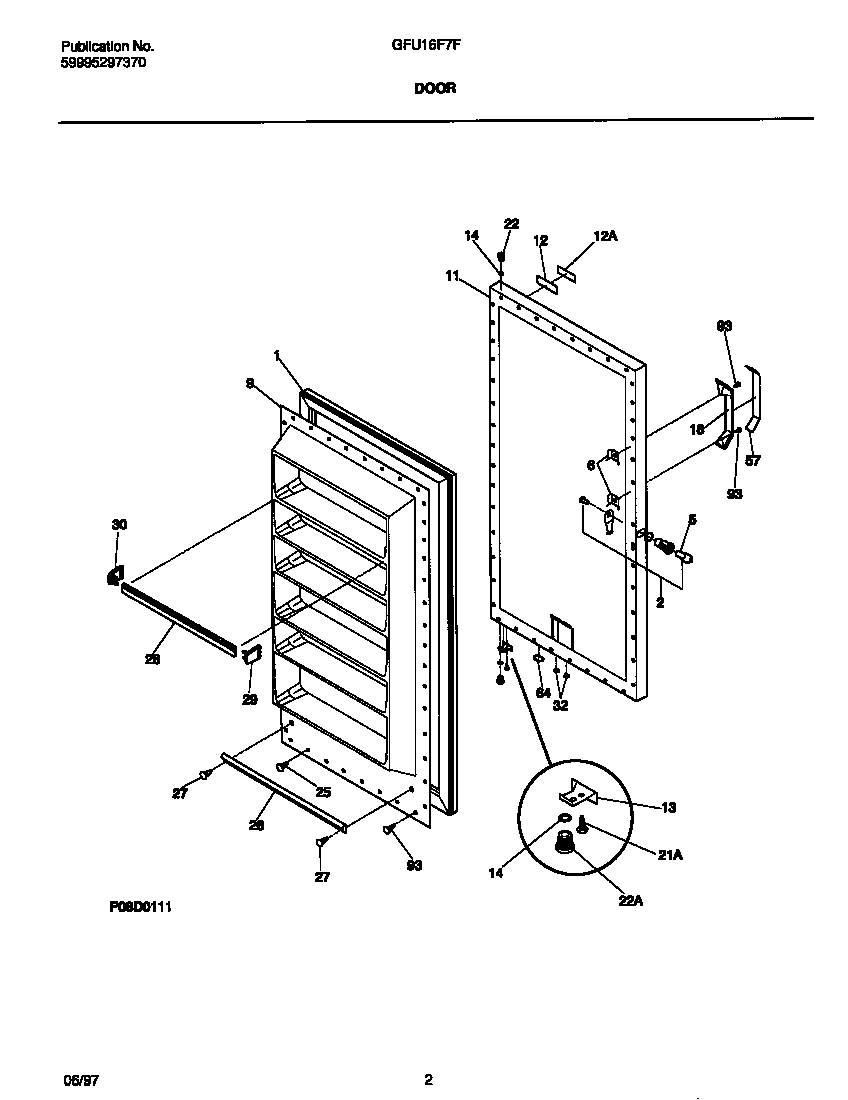 Gibson GFU16F7FW0 door diagram