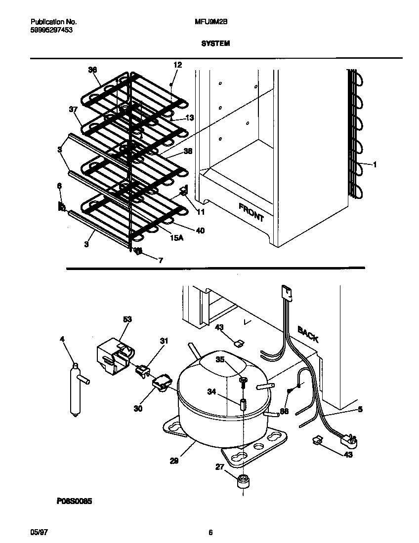 Universal/Multiflex (Frigidaire) MFU09M2BW4 system diagram