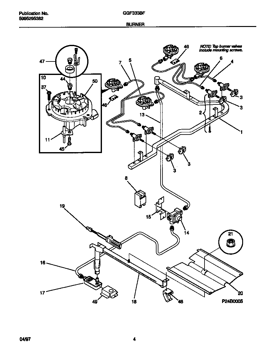 Gibson GGF333BFWA burner diagram