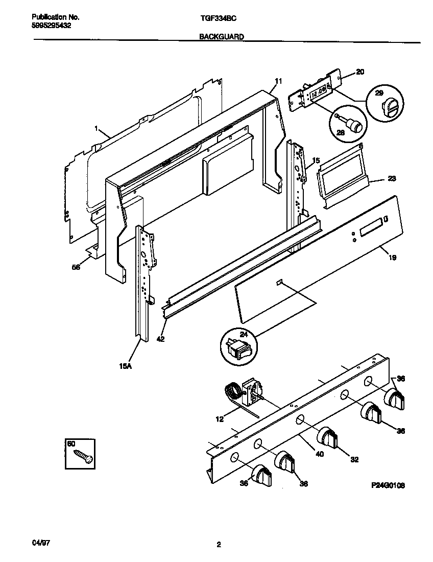 Tappan TGF334BCDG backguard diagram