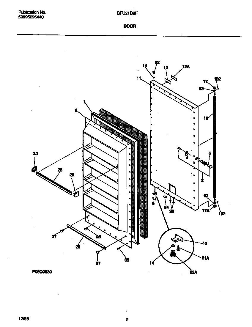 Gibson GFU21D9FW0 door diagram