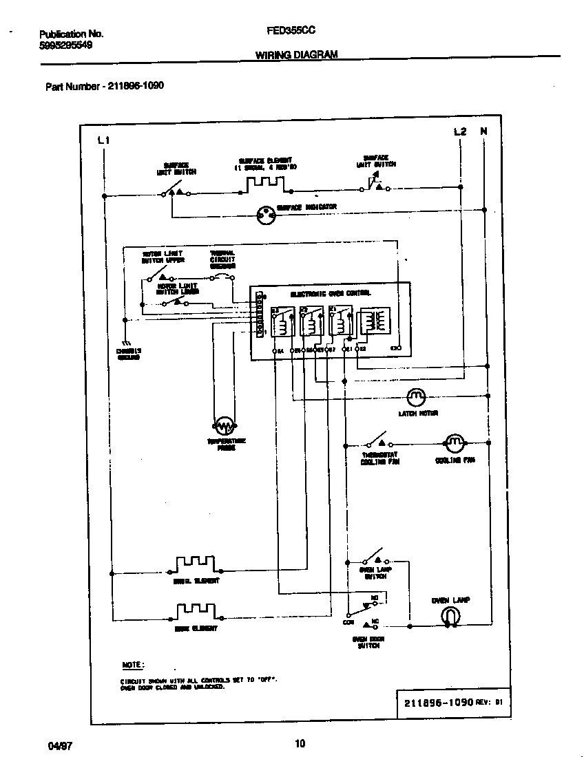 Frigidaire FED355CCBC wiring diagram diagram