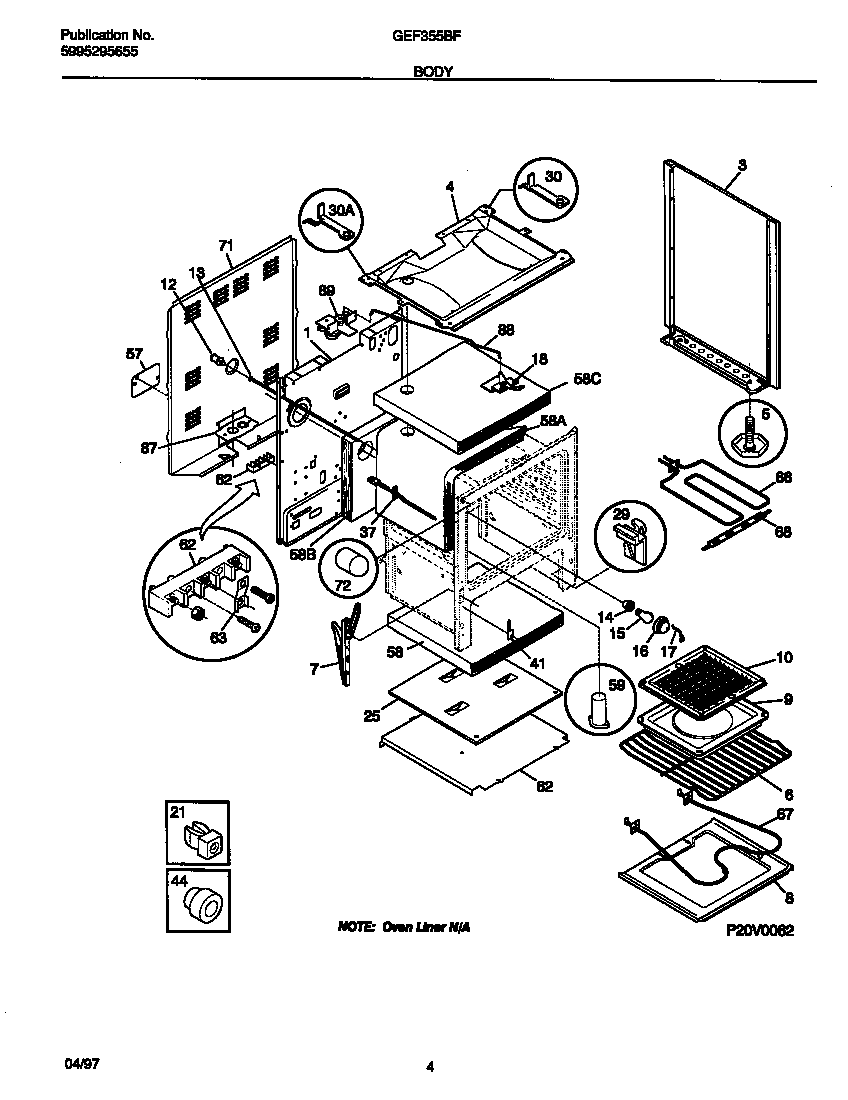 Gibson GEF355BFWA body diagram