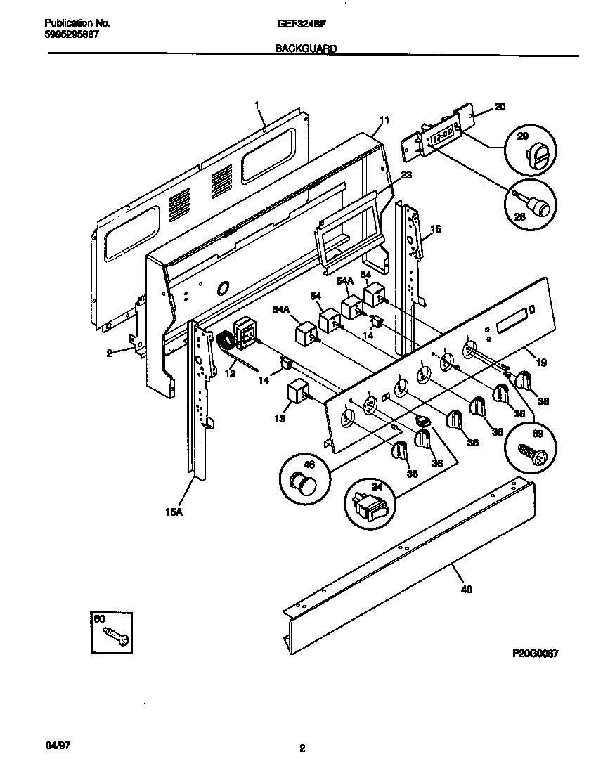 Gibson GEF324BFWA backguard diagram