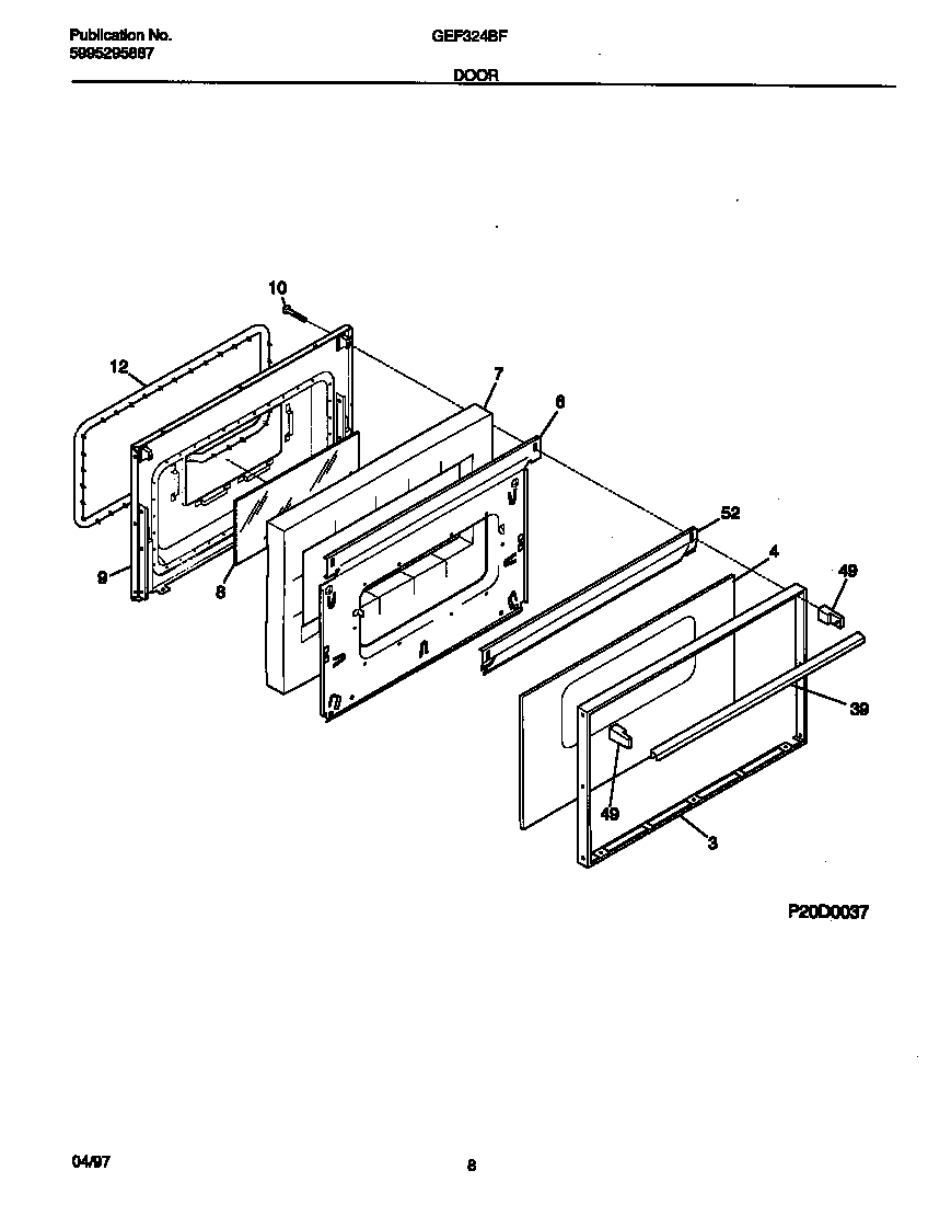 Gibson GEF324BFWA door diagram
