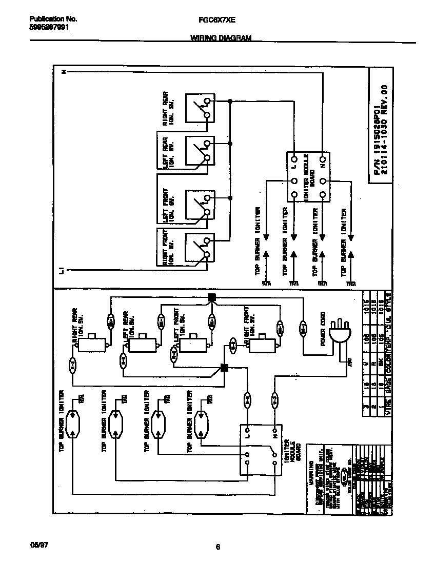Frigidaire FGC6X7XETA wiring diagram diagram