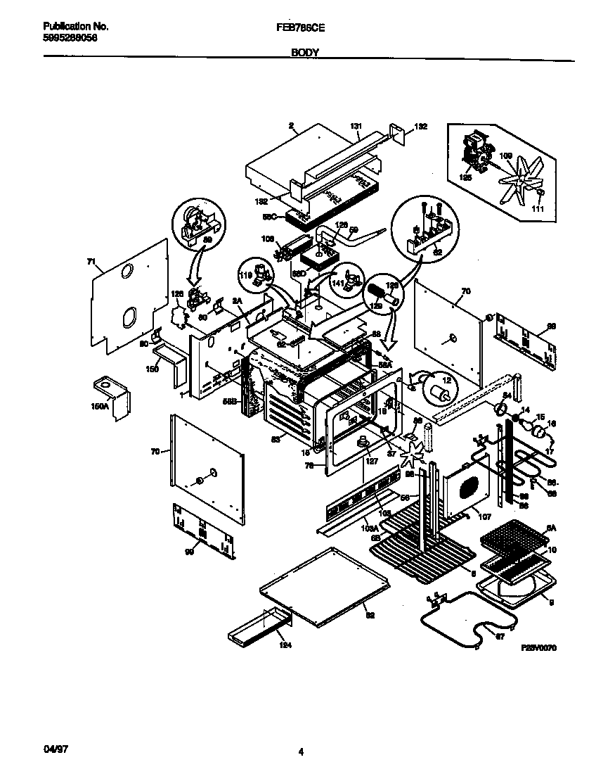 Frigidaire FEB786CETA body diagram