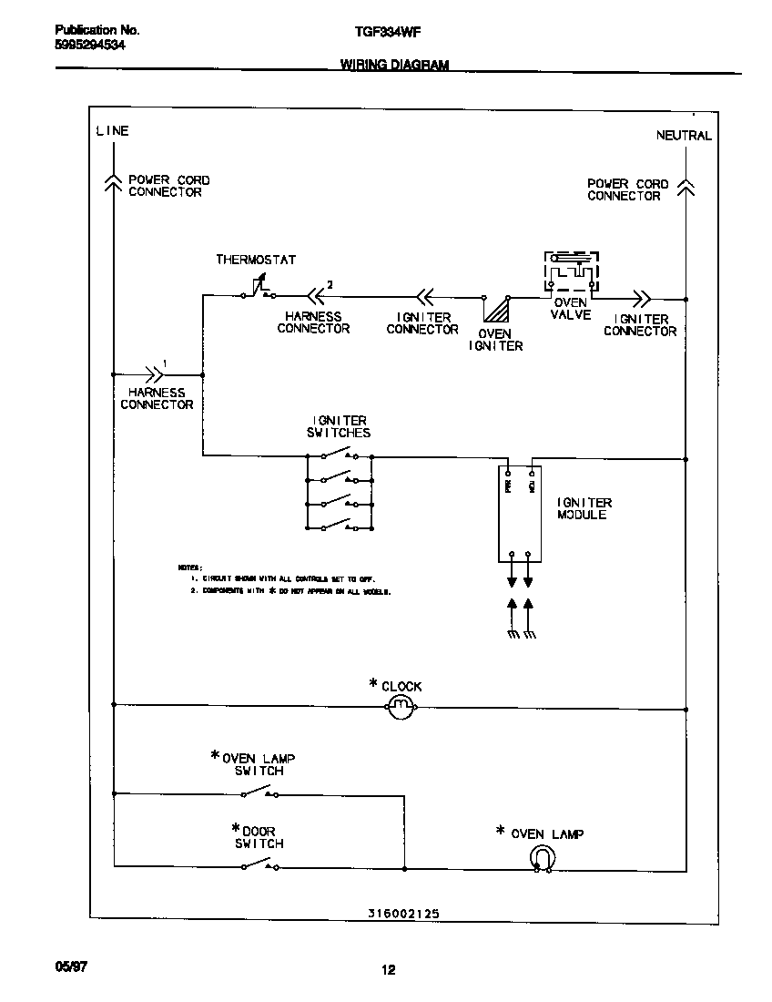 Tappan TGF334WFSA wiring diagram diagram