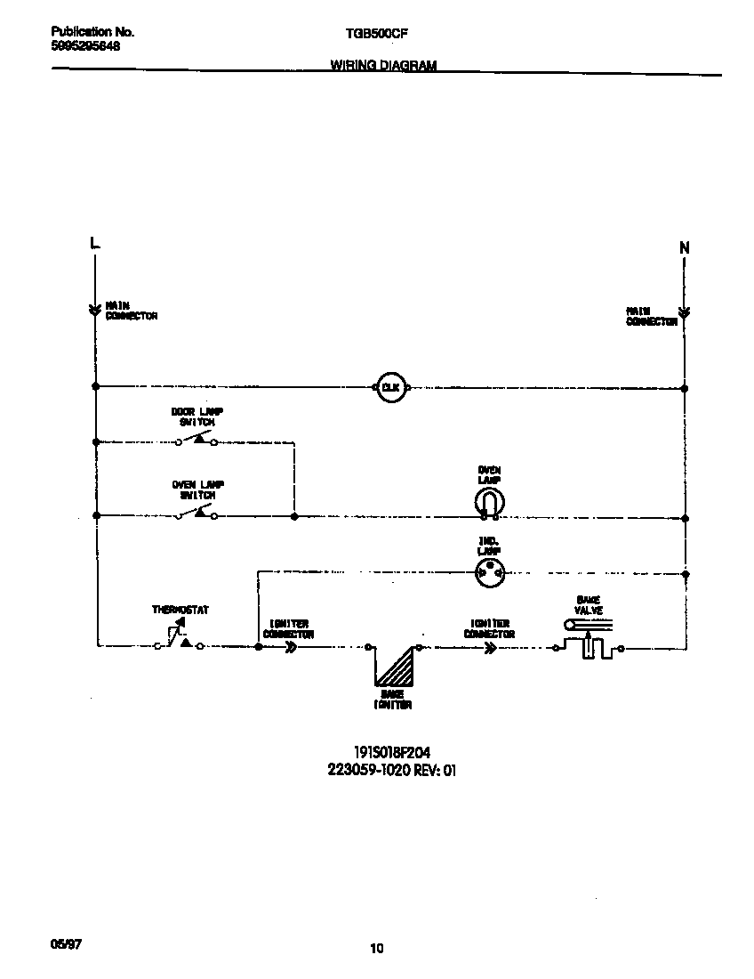 Tappan TGB500CFB1 wiring diagram diagram