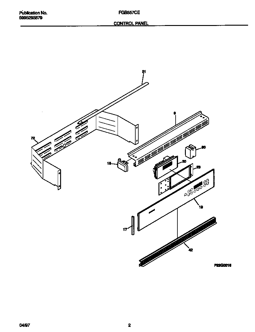 Frigidaire FGB557CEBC control panel diagram