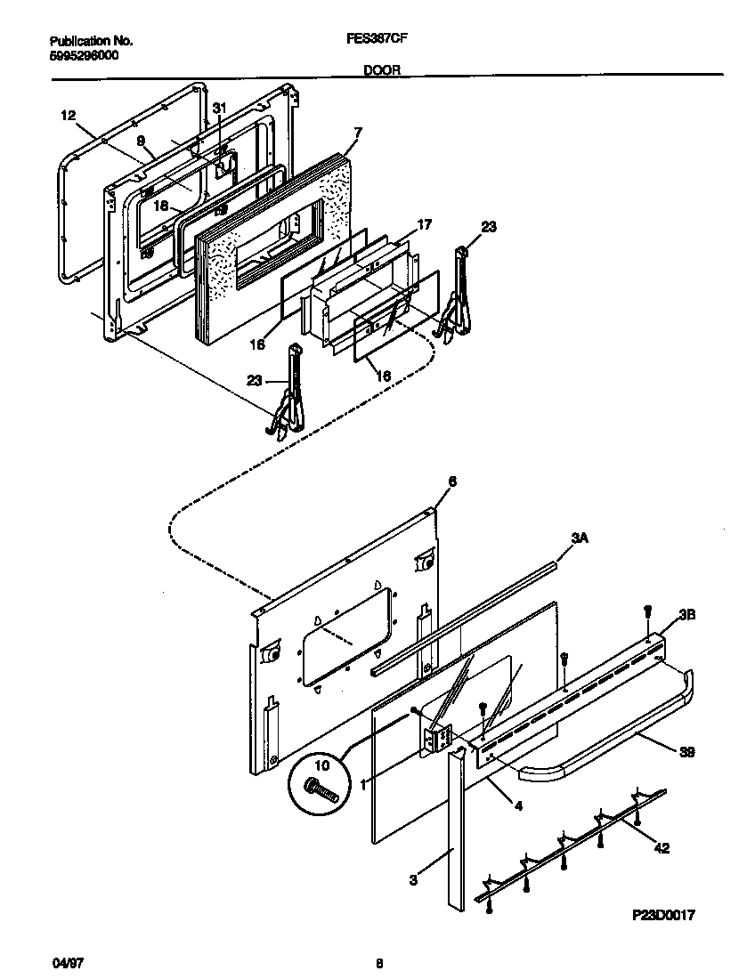 Frigidaire FES387CFSA door diagram