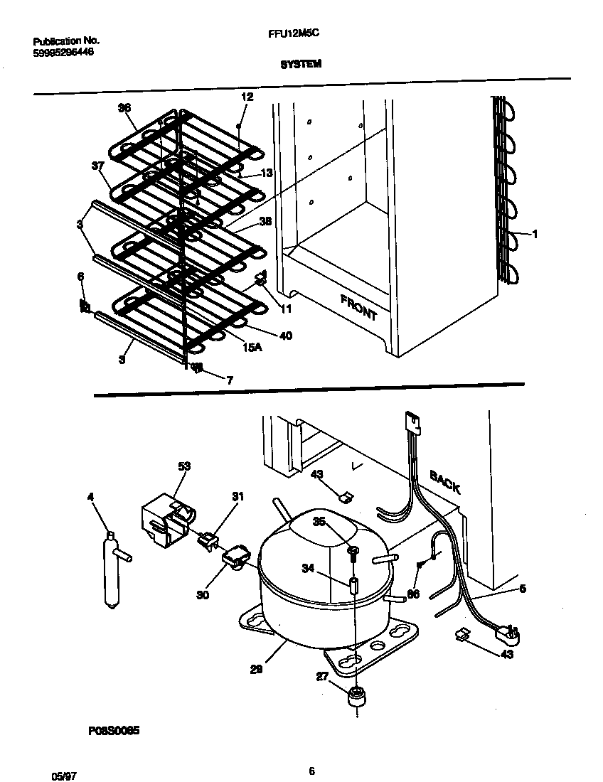 Frigidaire FFU12M5CW2 system diagram