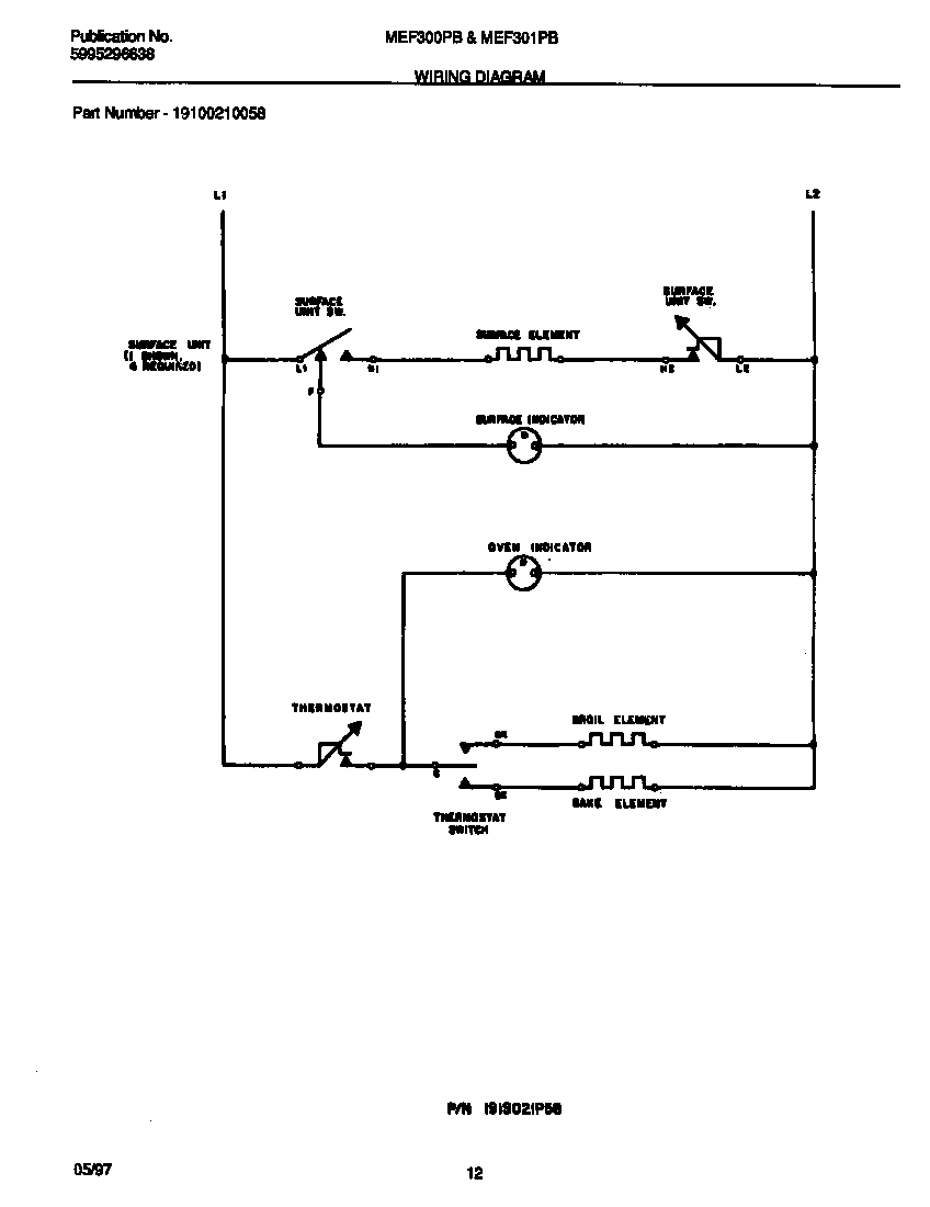 Universal/Multiflex (Frigidaire) MEF300PBDH wiring diagram diagram