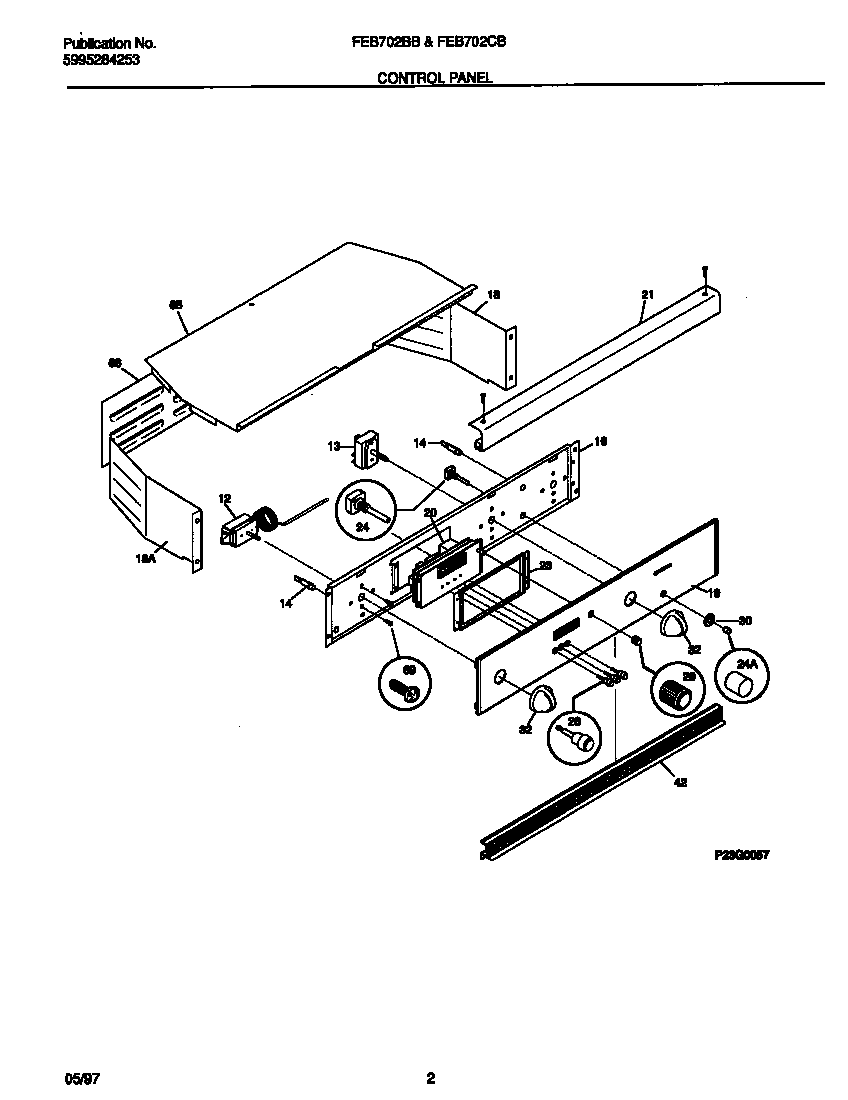 Frigidaire FEB702BBBC control panel diagram