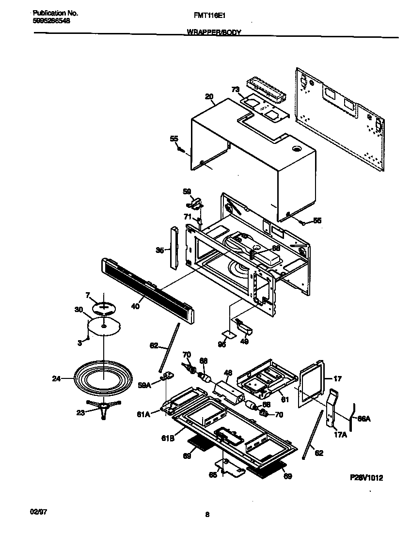 Frigidaire FMT116E1B0 wrapper/body diagram