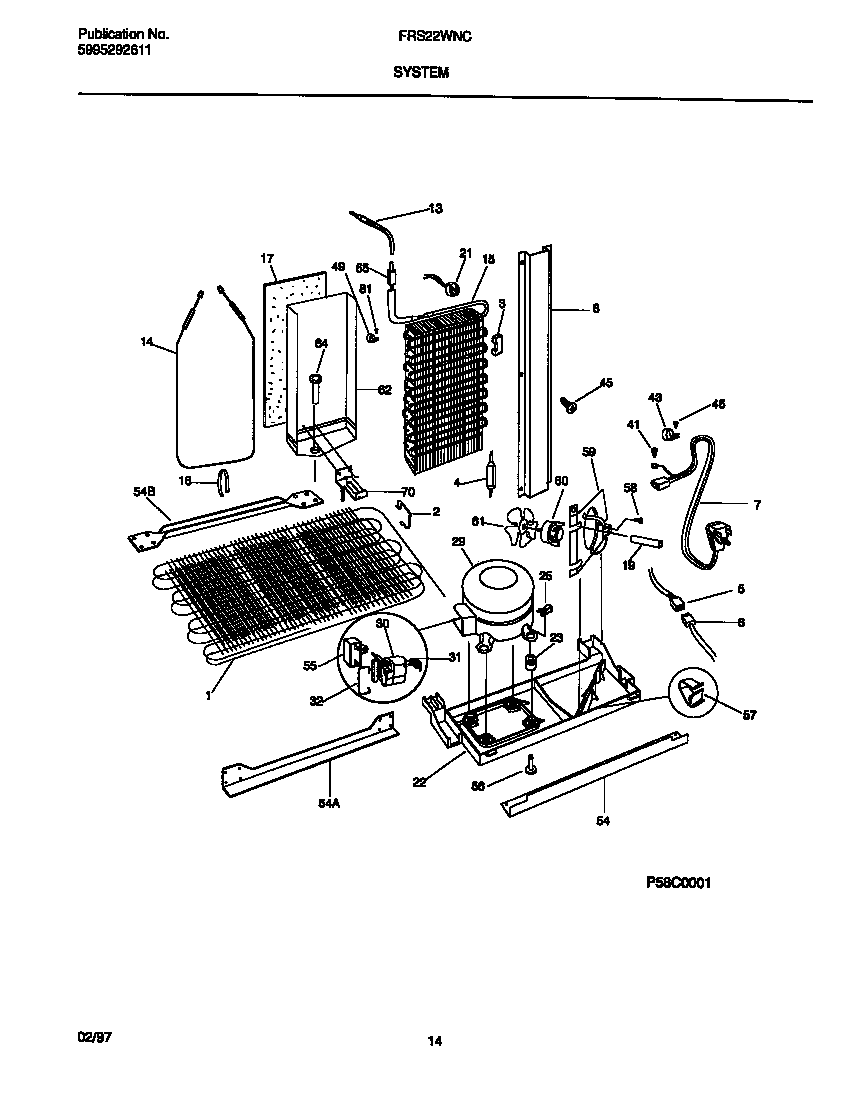 Frigidaire FRS22WNCW5 system diagram