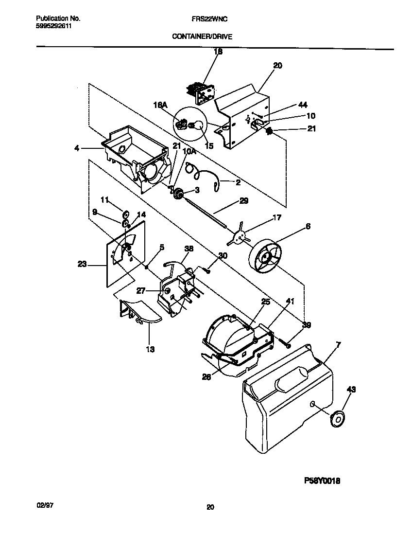 Frigidaire FRS22WNCW5 container/drive diagram