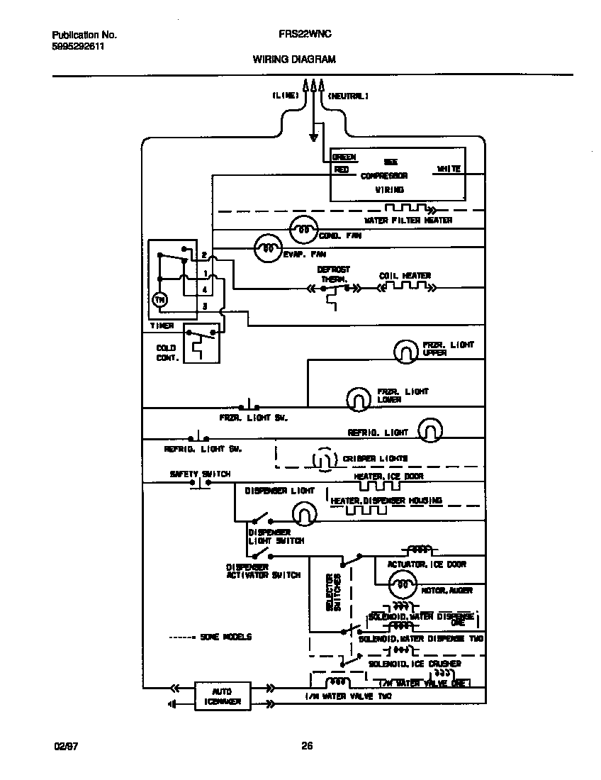 Frigidaire FRS22WNCW5 wiring diagram diagram
