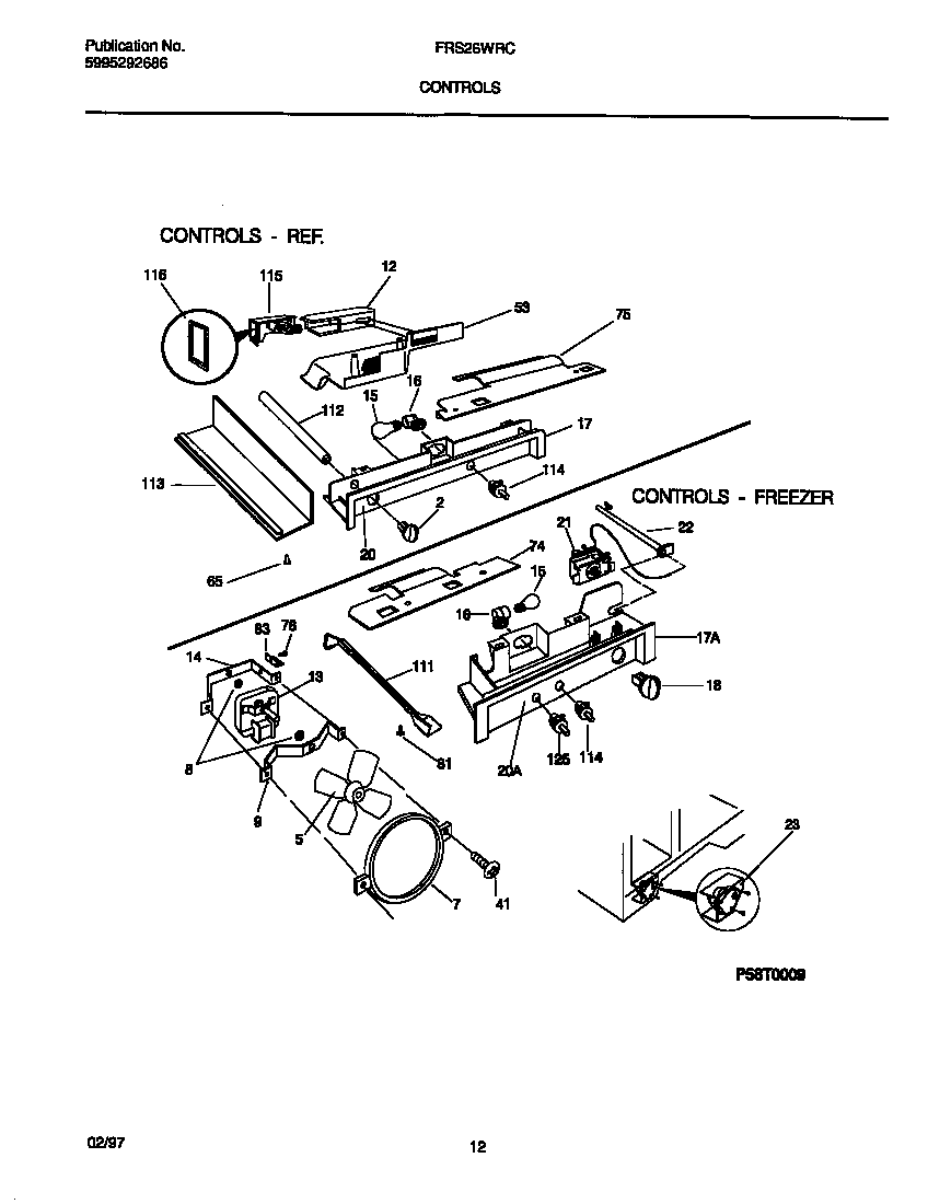 Frigidaire FRS26WRCD6 controls diagram