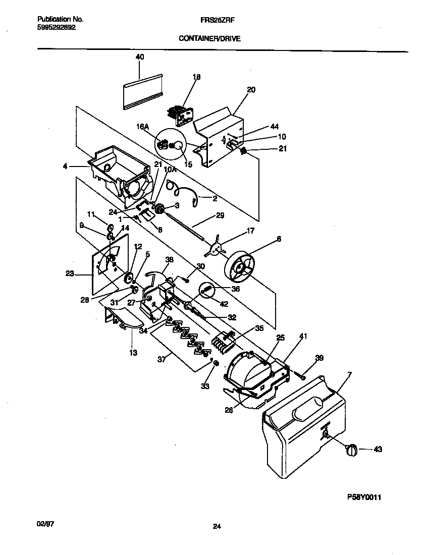 Frigidaire FRS26ZRFW1 container/drive diagram