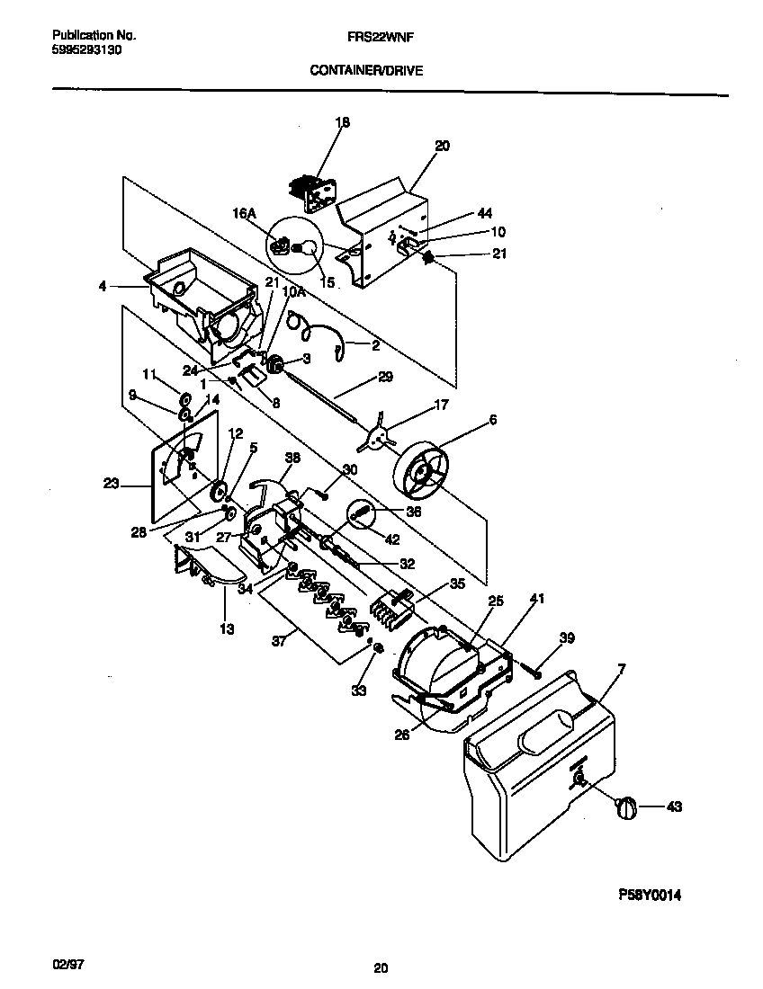 Frigidaire FRS22WNFW0 container/drive diagram