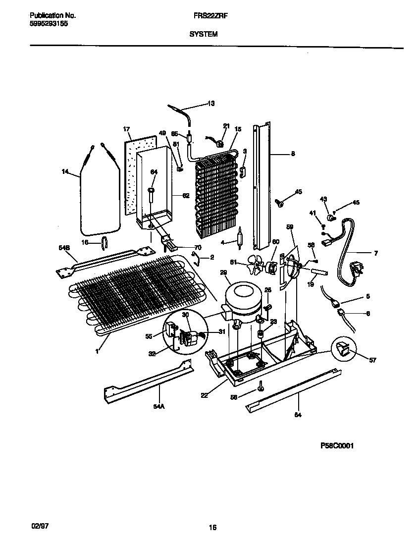 Frigidaire FRS22ZRFW0 system diagram