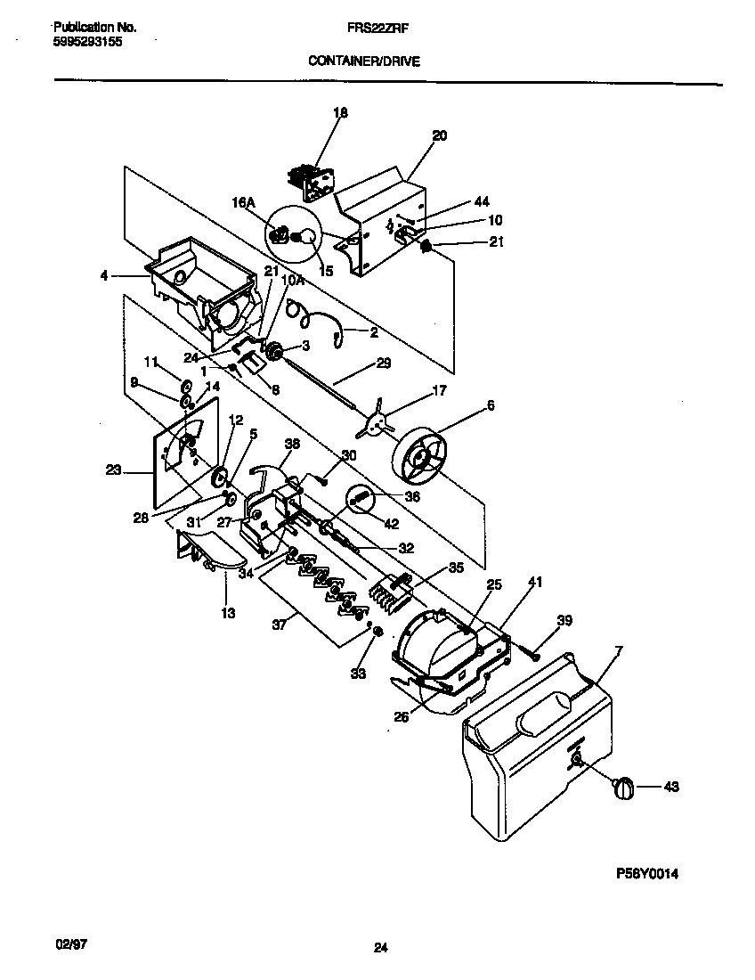 Frigidaire FRS22ZRFW0 container/drive diagram