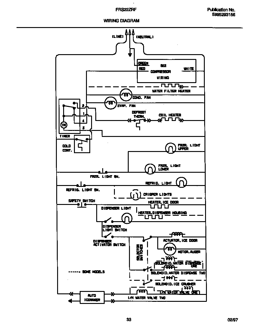 Frigidaire FRS22ZRFW0 wiring diagram diagram
