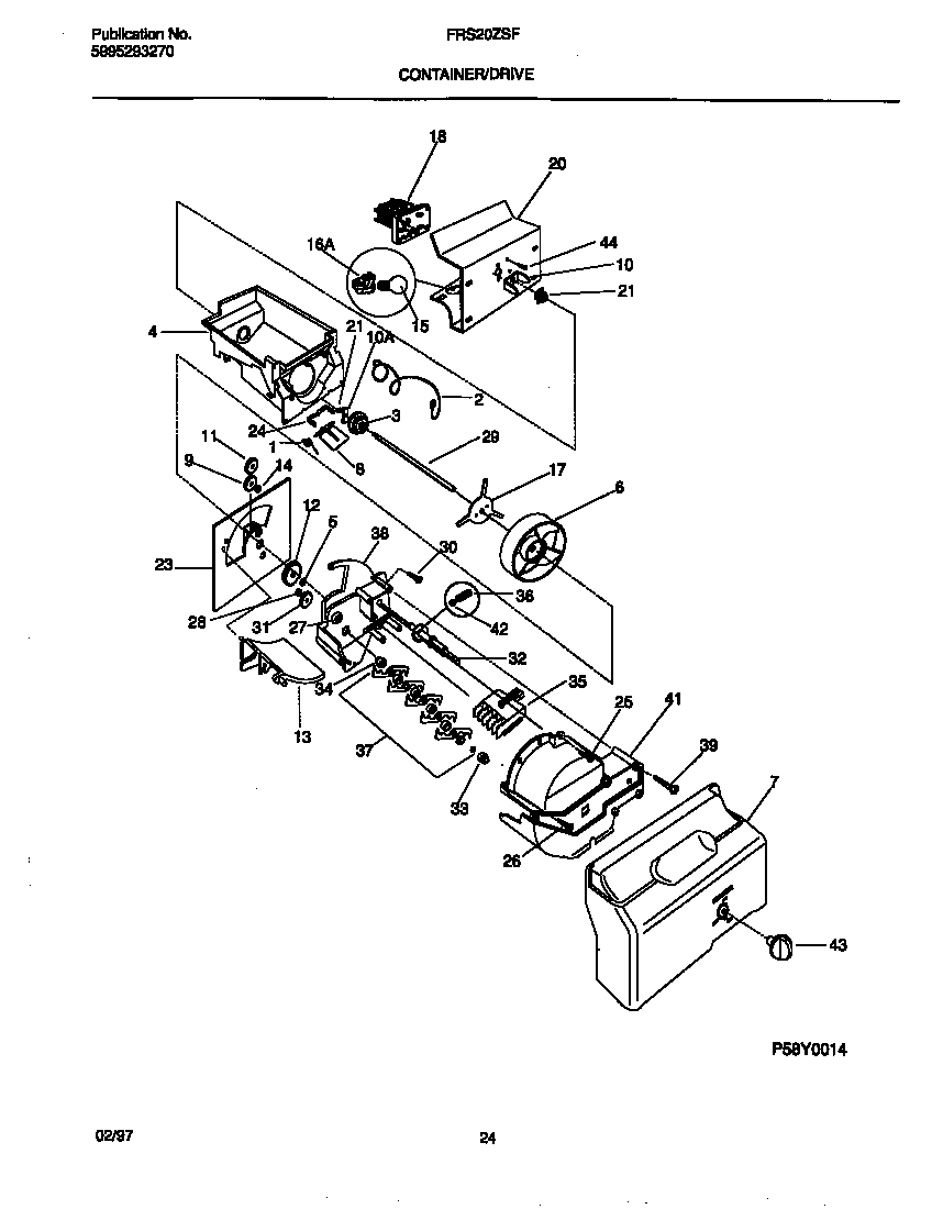 Frigidaire FRS20ZSFB0 container/drive diagram