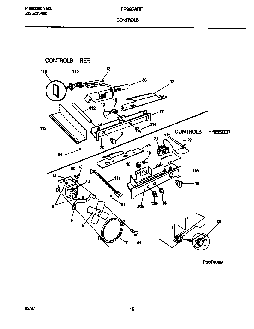 Frigidaire FRS20WRFD0 controls diagram