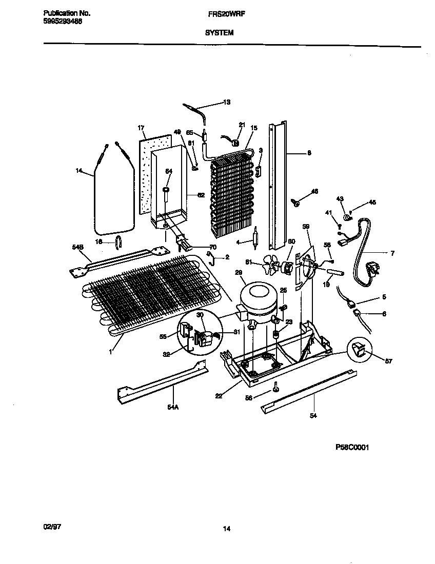 Frigidaire FRS20WRFD0 system diagram