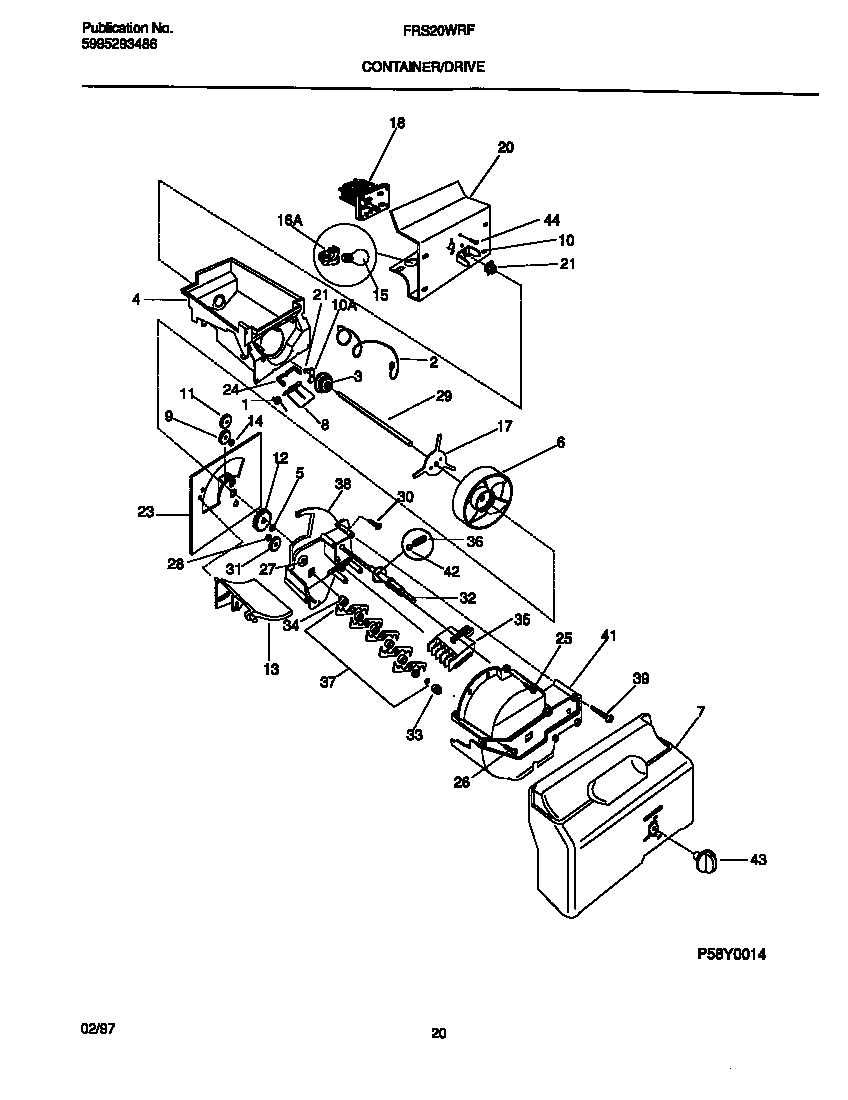 Frigidaire FRS20WRFD0 container/drive diagram