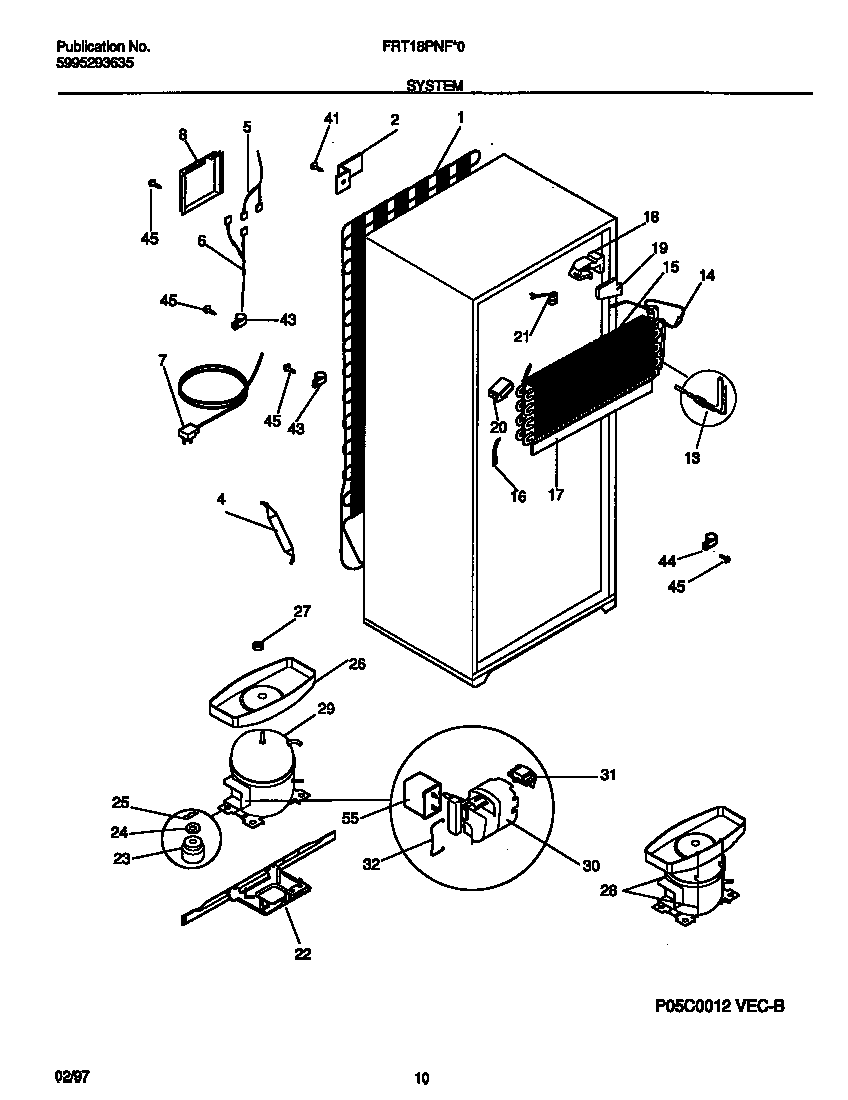 Frigidaire FRT18PNFD0 system diagram