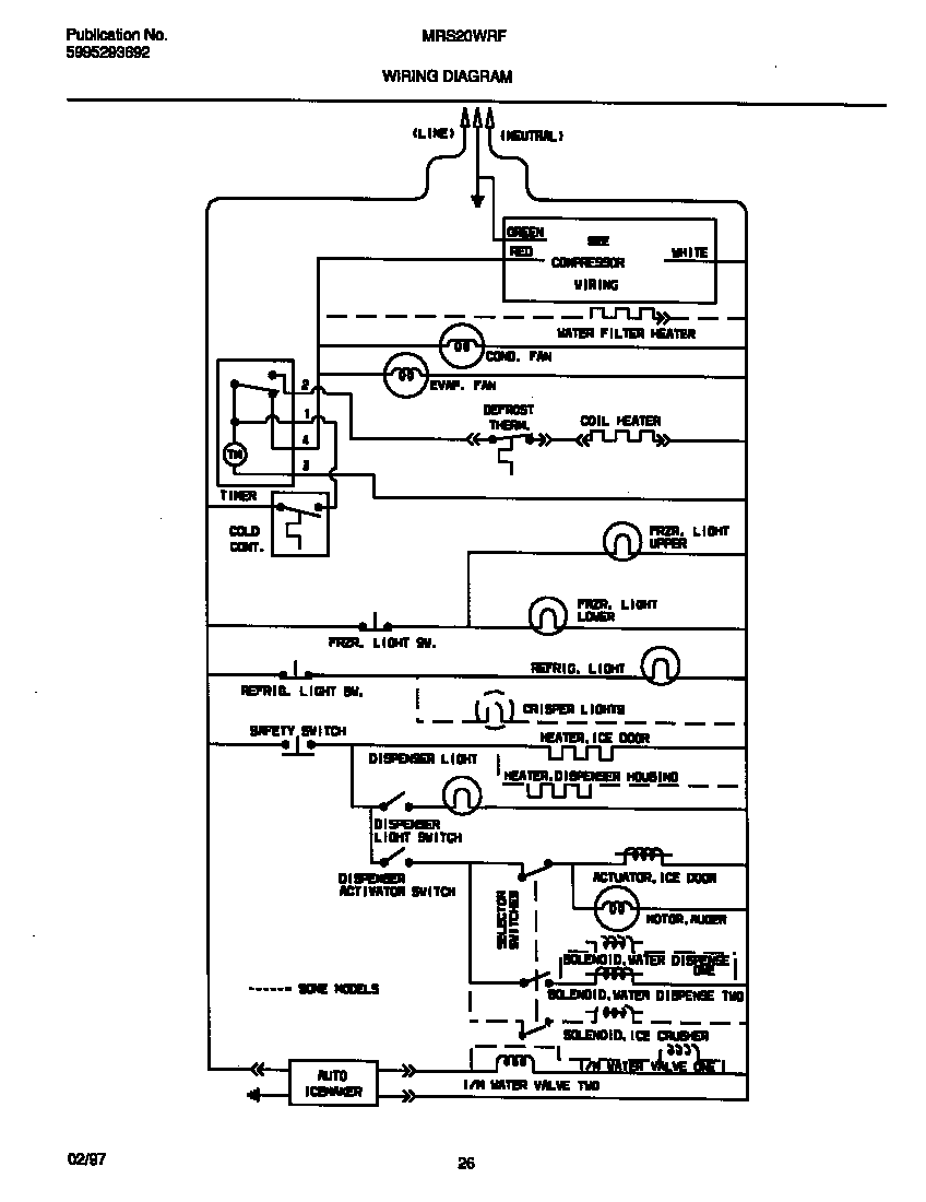 Universal/Multiflex (Frigidaire) MRS20WRFD0 wiring diagram diagram