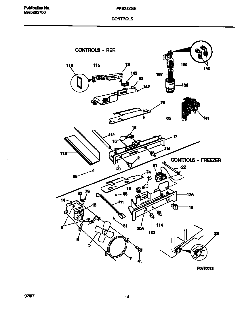 Frigidaire FRS24ZGED2 controls diagram